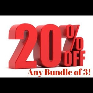 All bundles of 3 or more items receive 20% off!